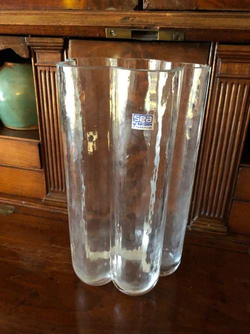 SEA Glasbruk Kosta Sweden Swedish Crystal Rune Strand Pauline Series Vase